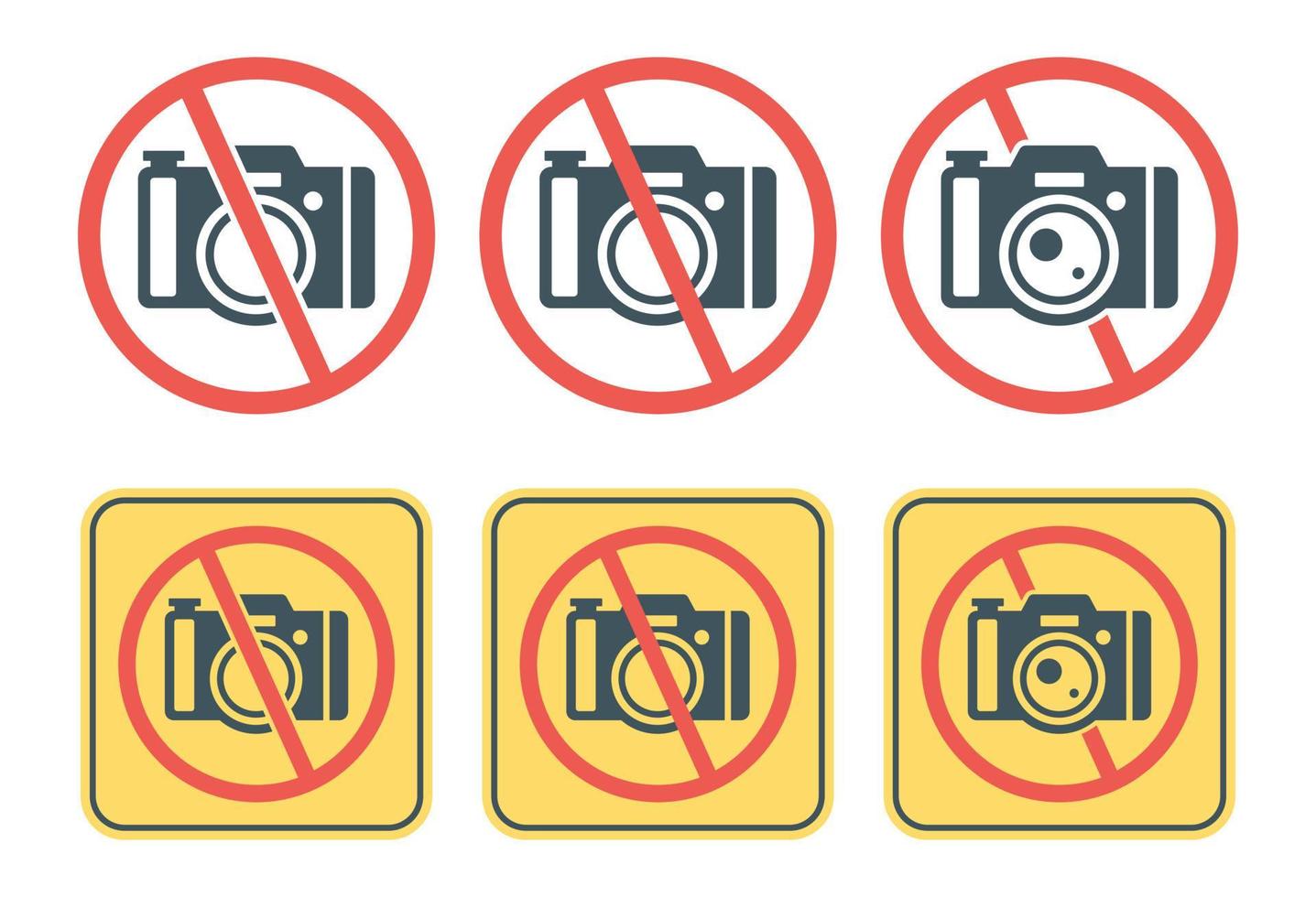 no photo sign vector flat design collection