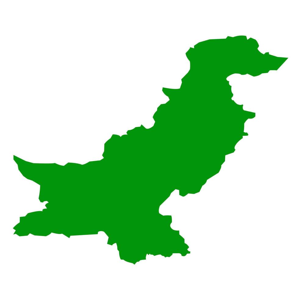 Pakistan map vector illustration on white background. Country territory design in green.