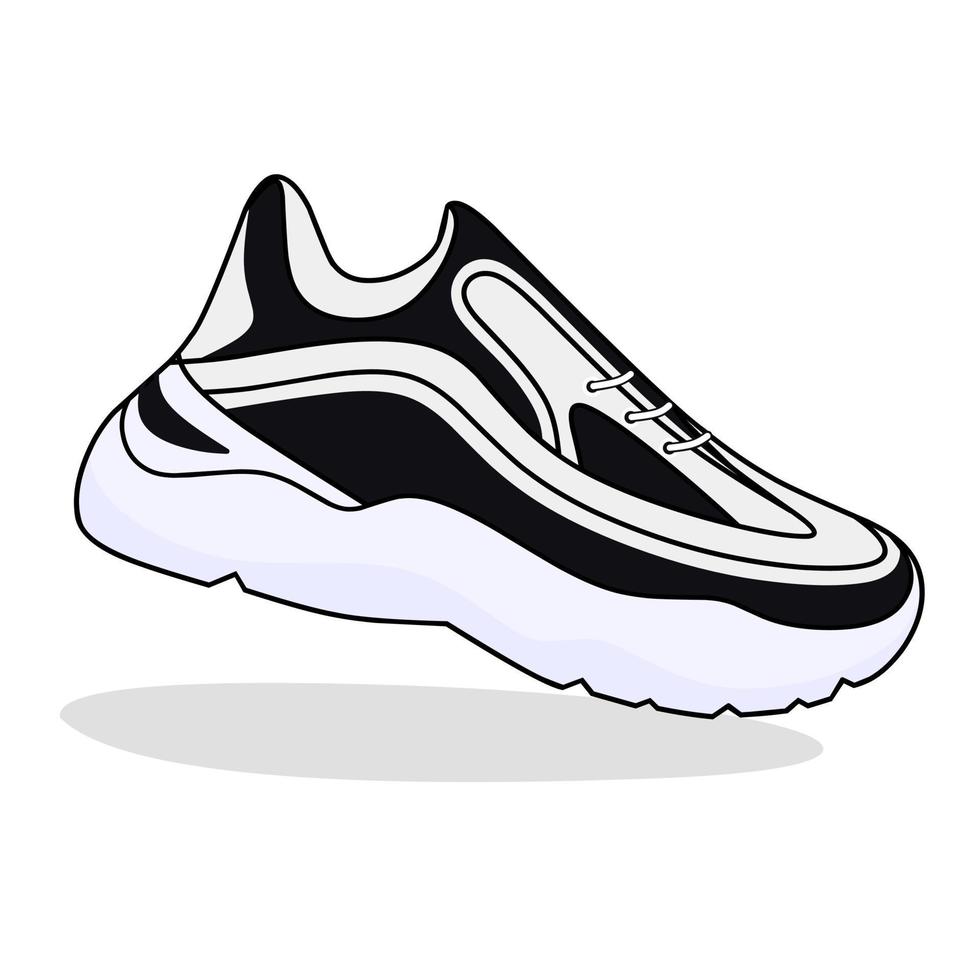 zapatillas de deporte sobre un fondo blanco. concepto de diseño plano. ilustración vectorial zapatillas de deporte en un estilo plano. zapatillas de deporte de vista lateral. zapatillas de deporte de moda. vector