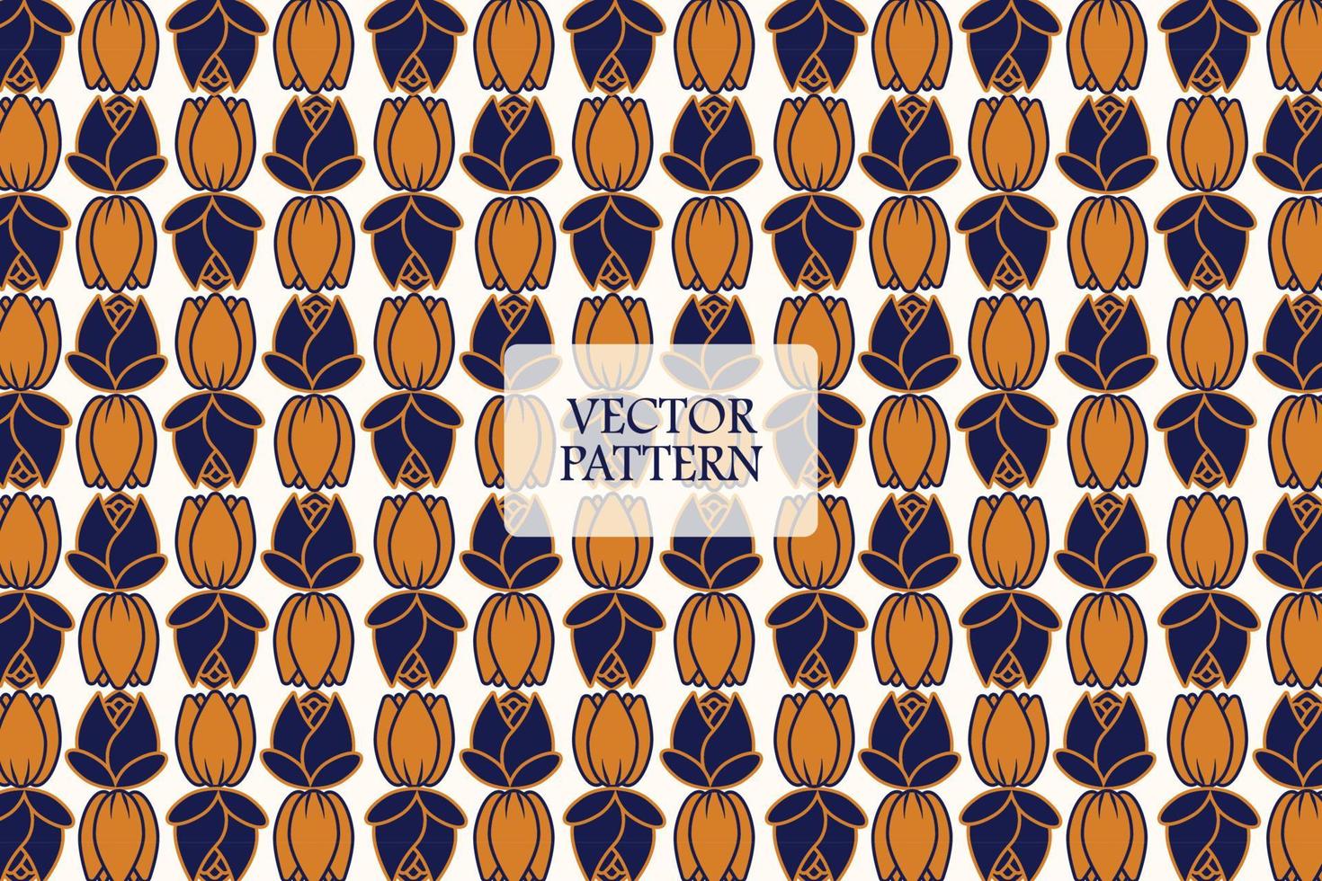 Rose and tulip blooming petals. Golden and dark blue abstract on a white background. Seamless repeat vector pattern