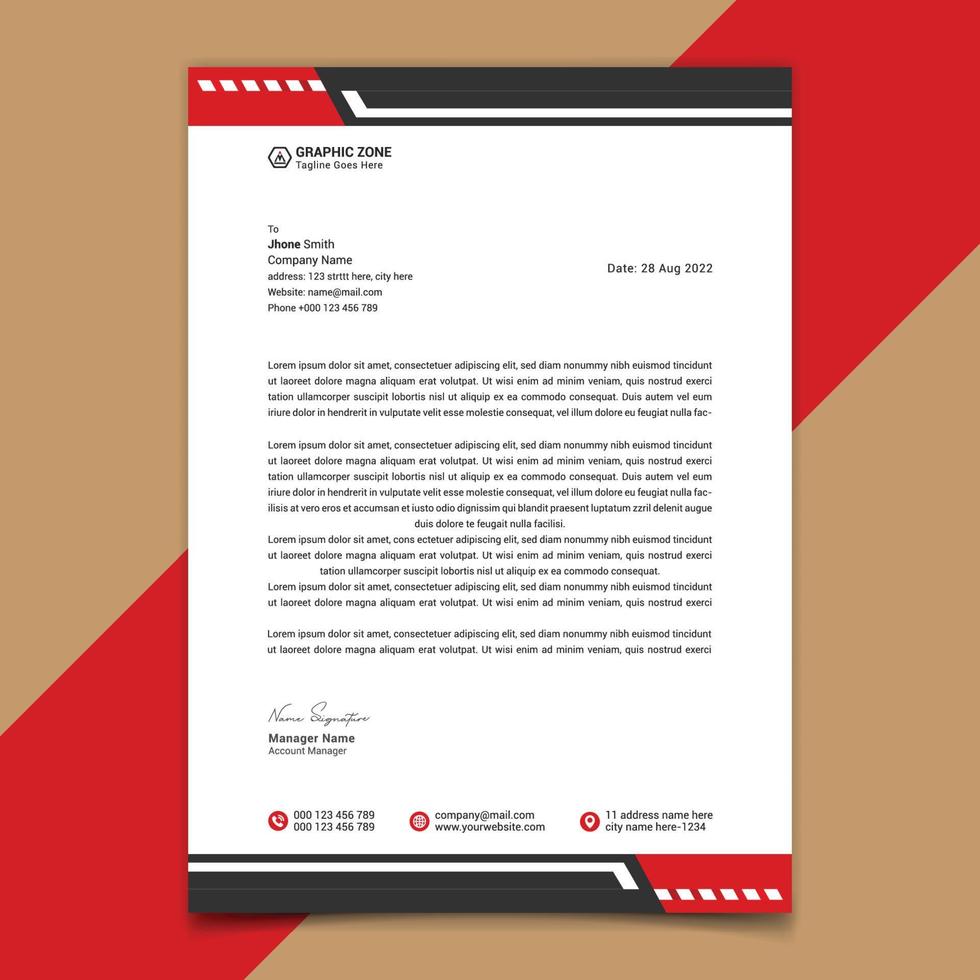 professional business letterhead template Free vector