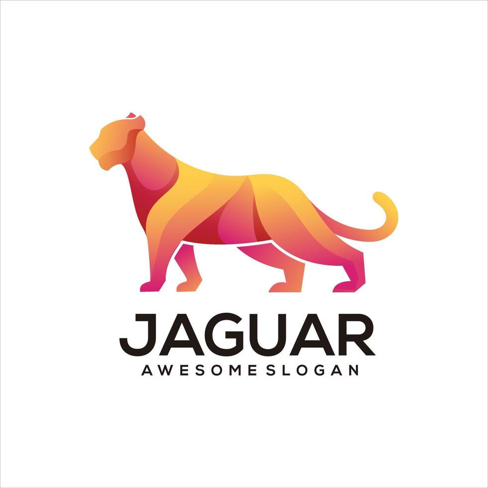 diseño de logotipo colorido degradado de jaguar vector