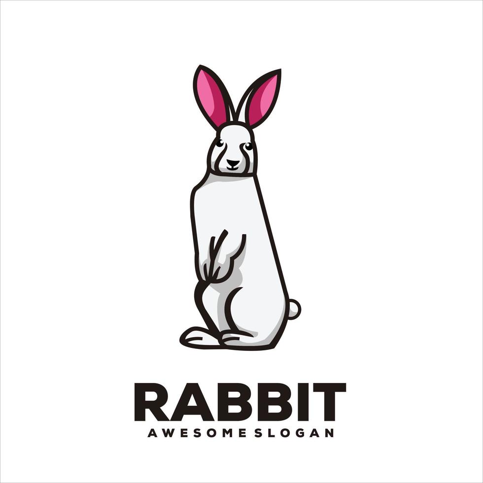 rabbit mascot illustration logo vector