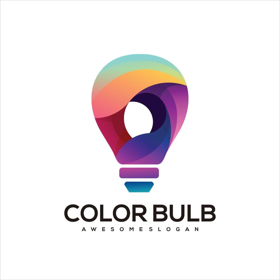 bulb gradient colorful logo design vector