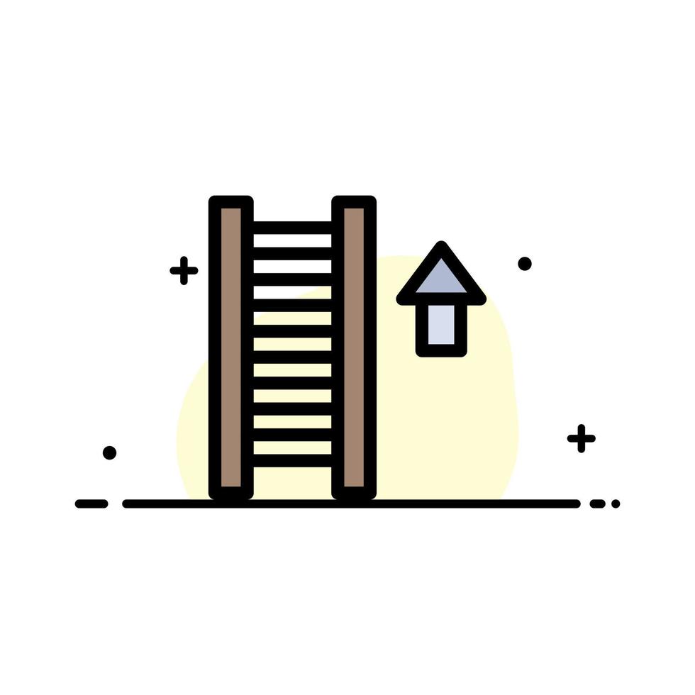 Ladder Stair Staircase Arrow  Business Flat Line Filled Icon Vector Banner Template