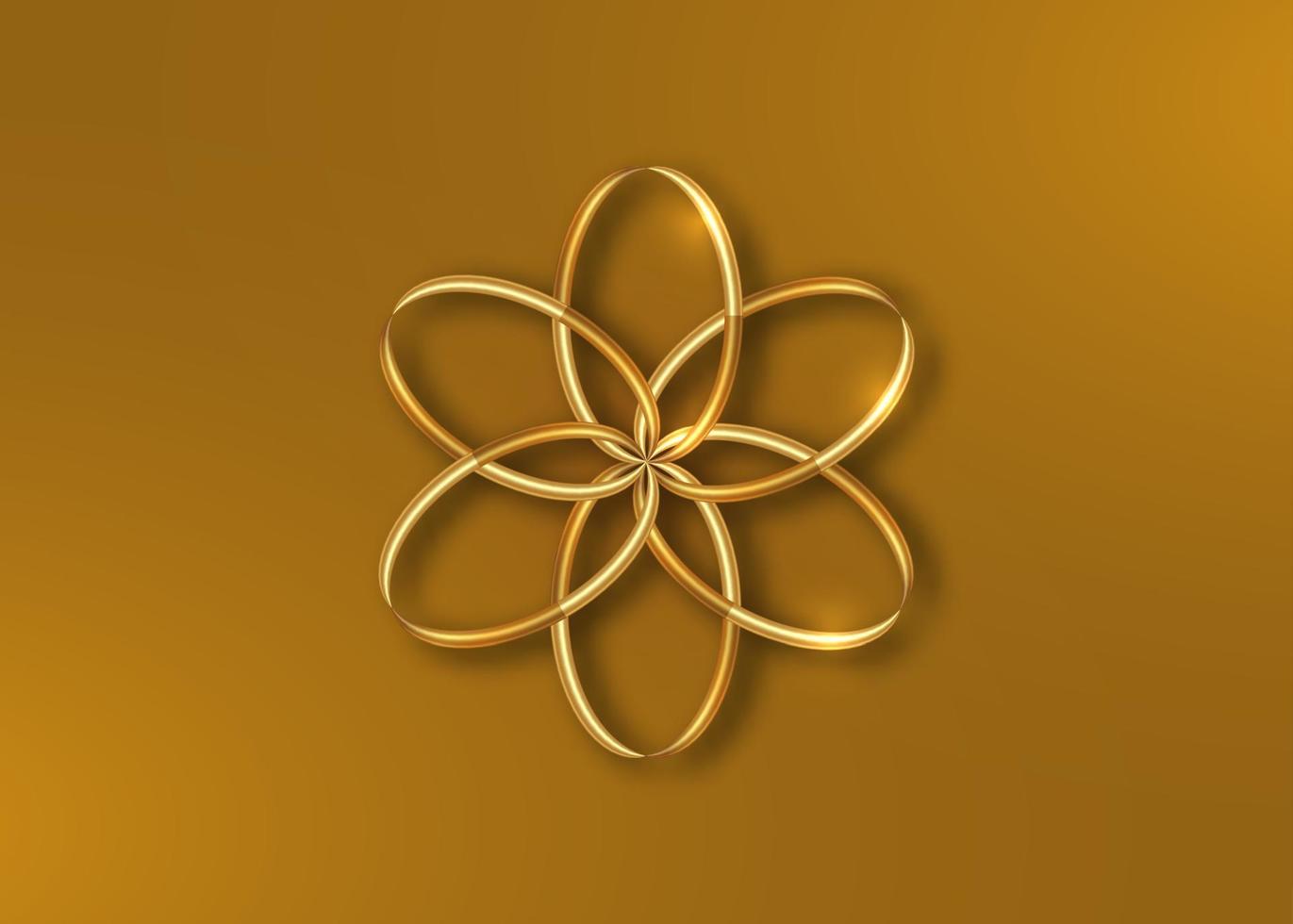 mandala de flor de loto de oro, semilla de vida símbolo geometría sagrada. icono del logotipo mandala mística geométrica de la flor esotérica de la alquimia. concepto de adorno de estrella de navidad dorada vectorial aislado en oro vector