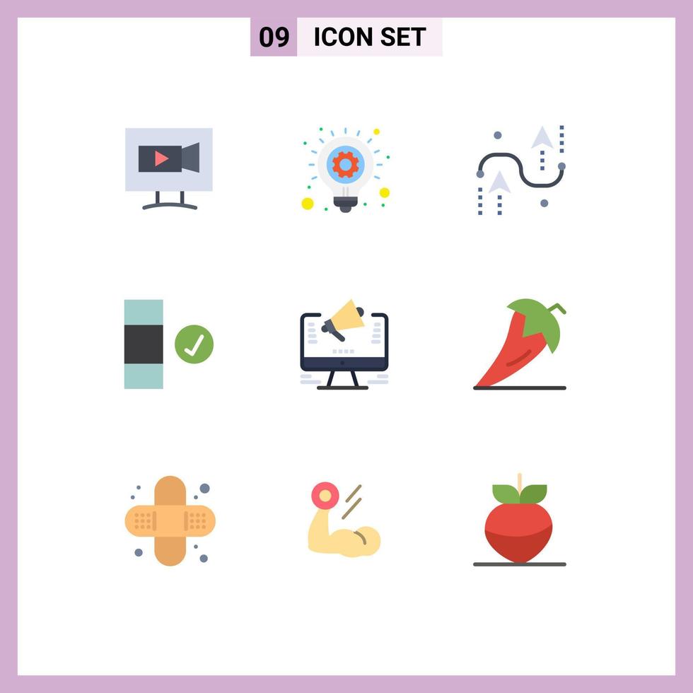 9 iconos creativos signos y símbolos modernos de codificación de datos del sitio web programación completa elementos de diseño vectorial editables vector