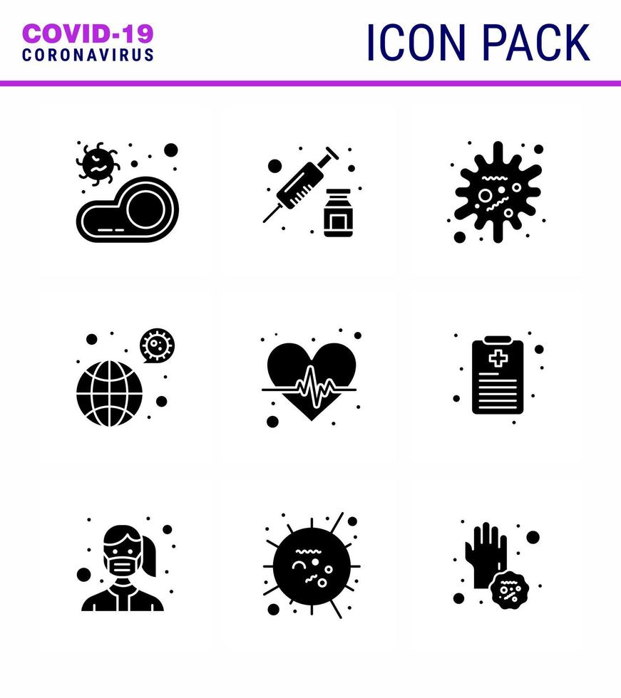 corona virus prevention covid19 tips to avoid injury 9 Solid Glyph Black icon for presentation virus coronavirus vaccine bacteria infection viral coronavirus 2019nov disease Vector Design Eleme