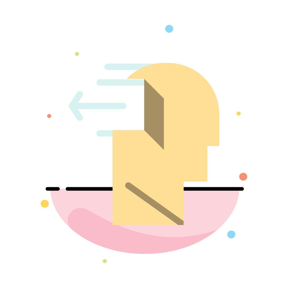 Door Mind Negative Out Release Abstract Flat Color Icon Template vector