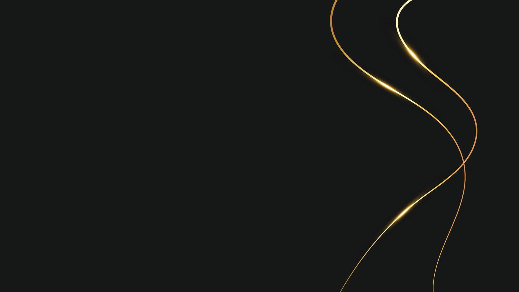 Abstract golden lines black background. Black and Golden modern abstract background vector