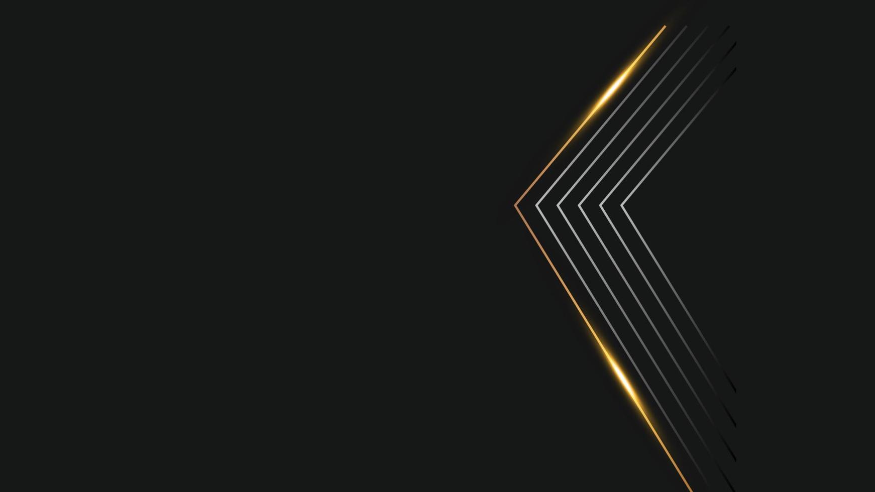 Abstract golden lines black background. Black and Golden modern abstract background vector