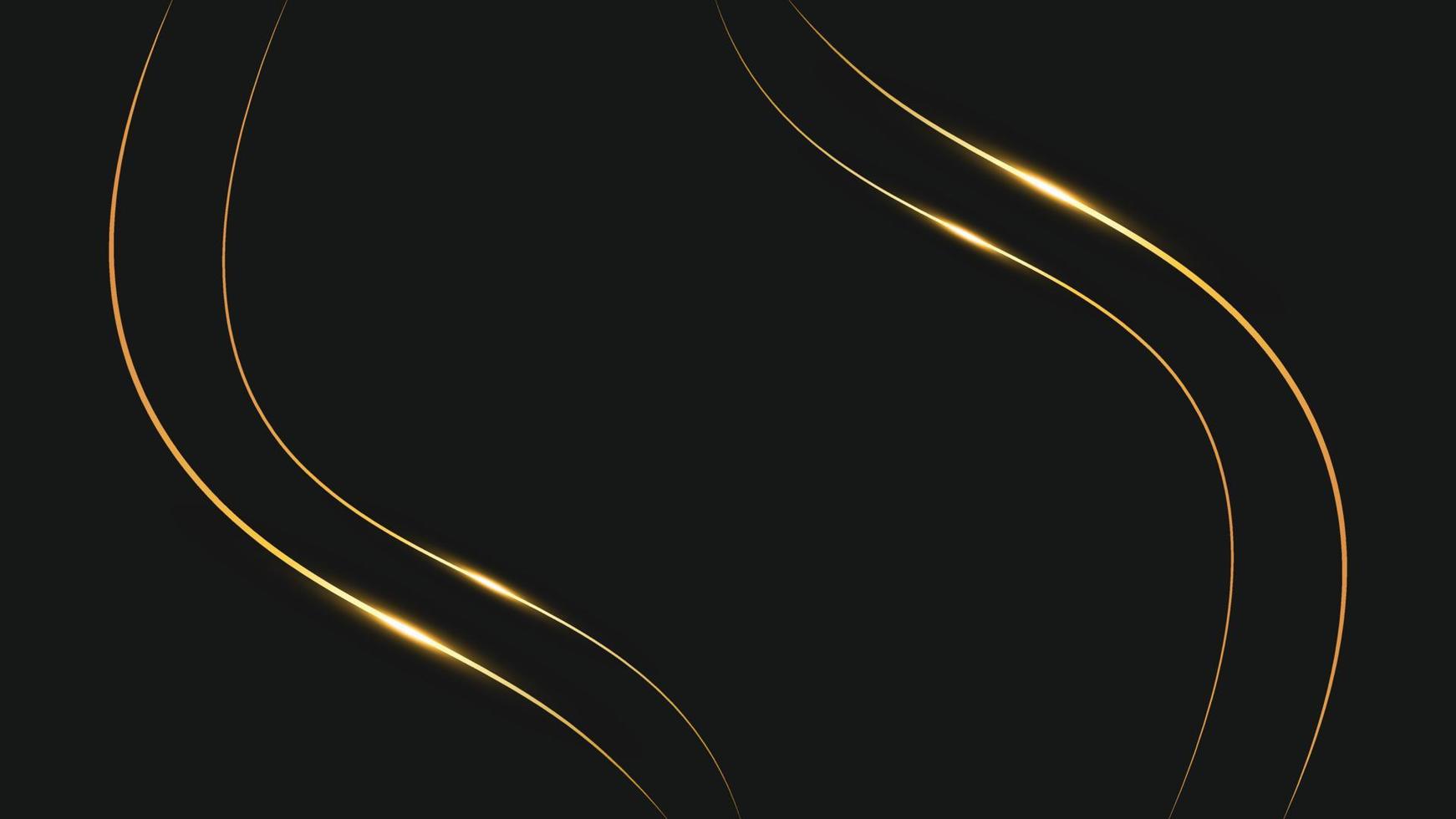 Abstract golden lines black background. Black and Golden modern abstract background vector
