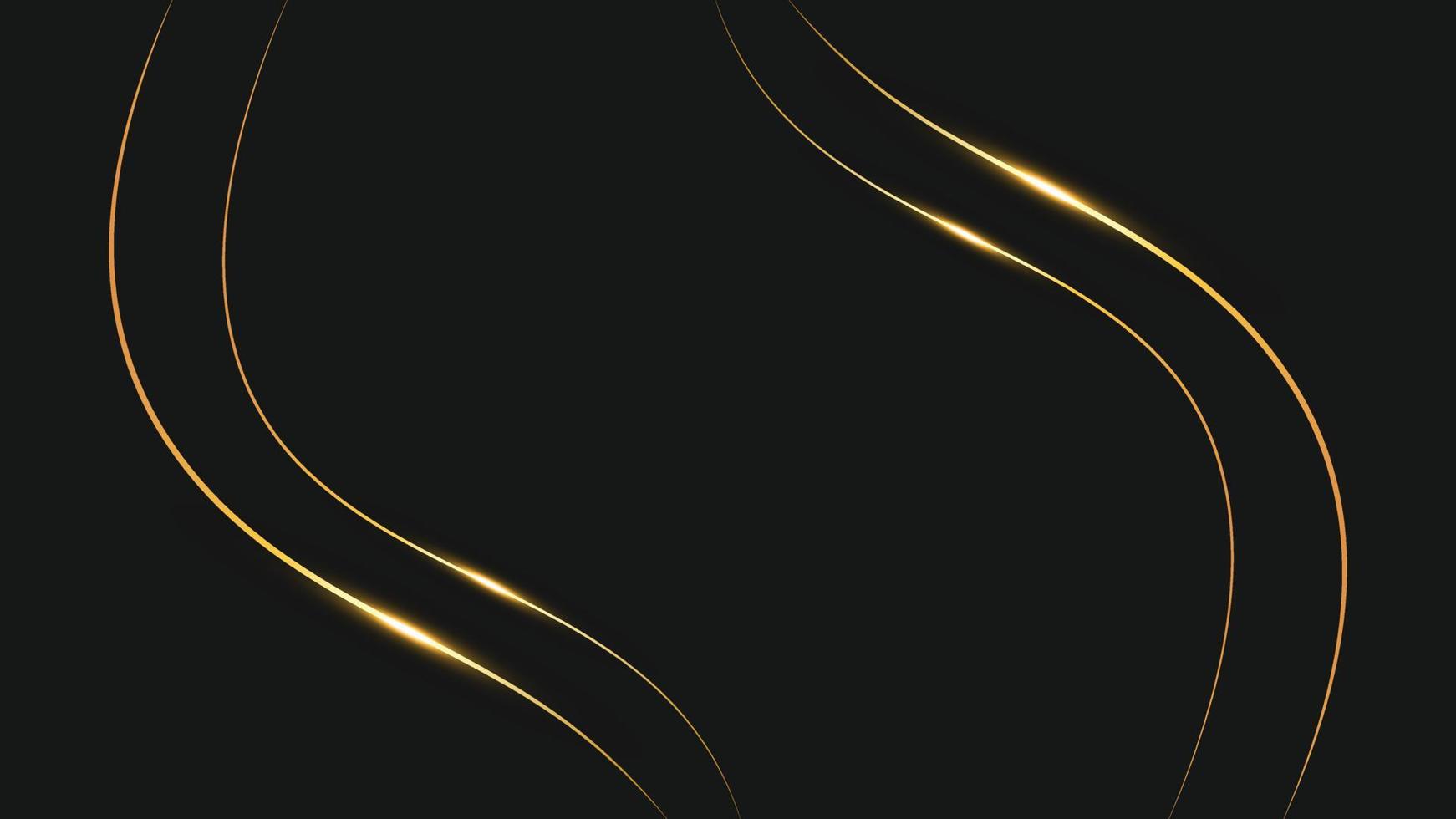 Abstract golden lines black background. Black and Golden modern abstract background vector