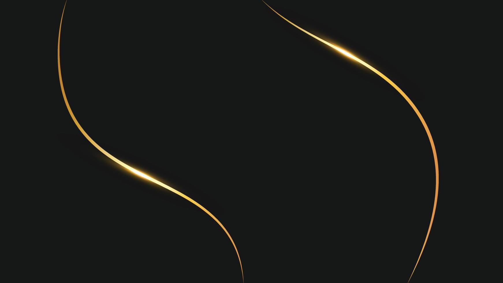 Abstract golden lines black background. Black and Golden modern abstract background vector