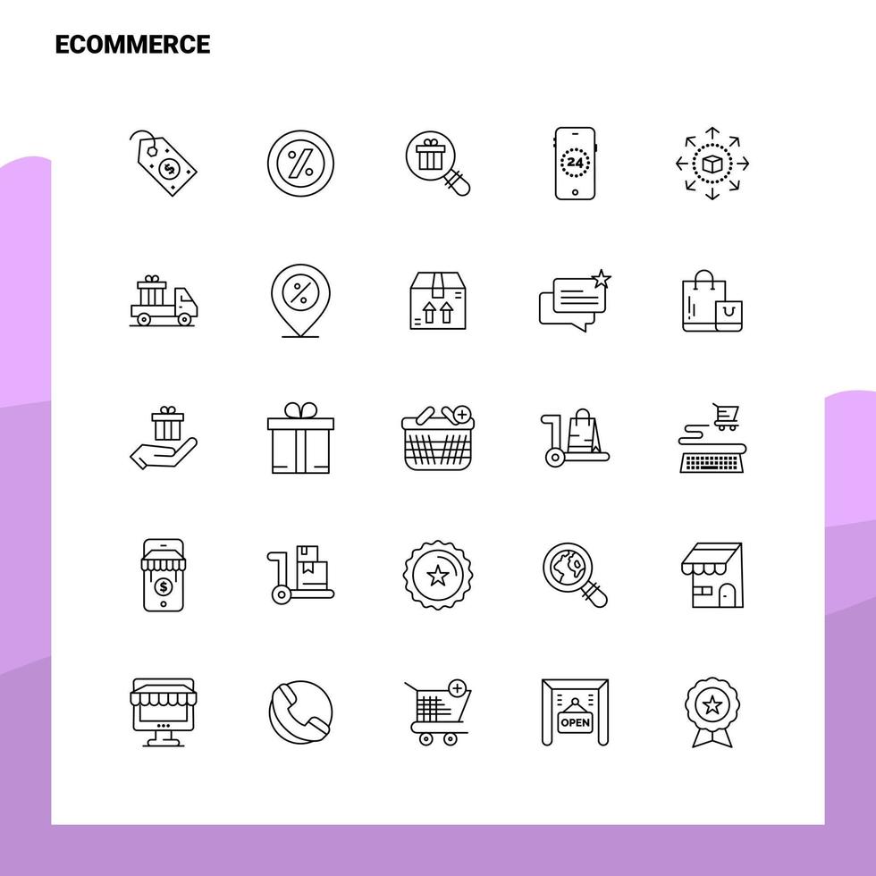 conjunto de iconos de línea de comercio electrónico conjunto de 25 iconos diseño de estilo minimalista vectorial conjunto de iconos negros paquete de pictogramas lineales vector