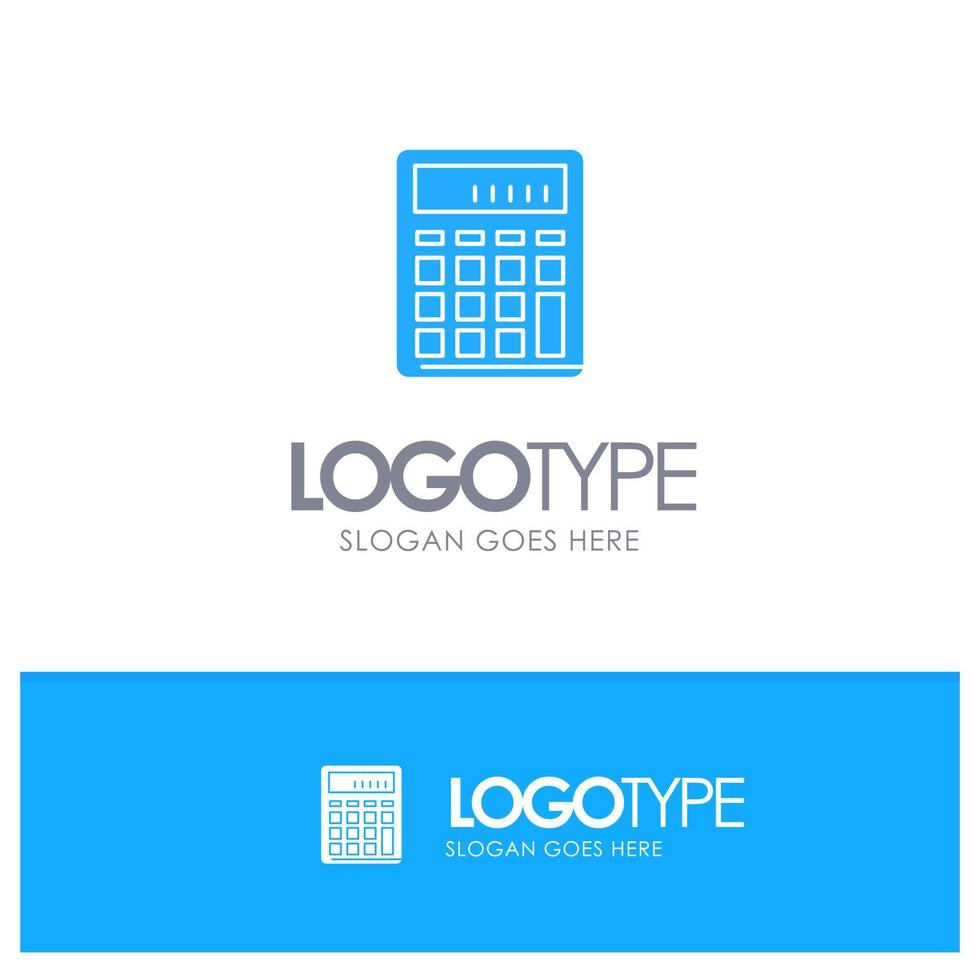 Calculator Accounting Business Calculate Financial Math Blue Solid Logo with place for tagline vector