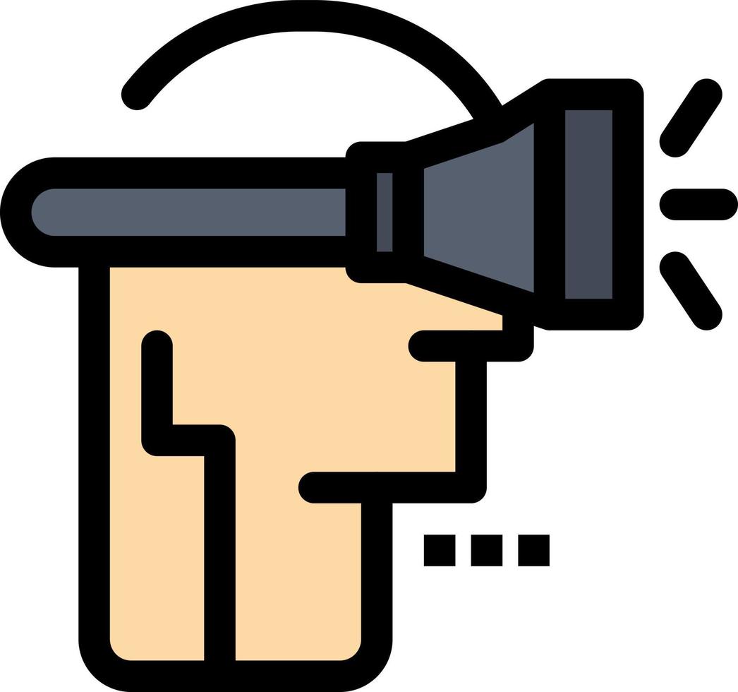 Head Human Technology Virtual Reality  Flat Color Icon Vector icon banner Template