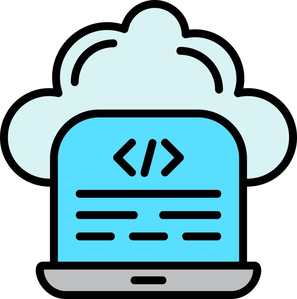 Cloud Coding Vector Icon Design