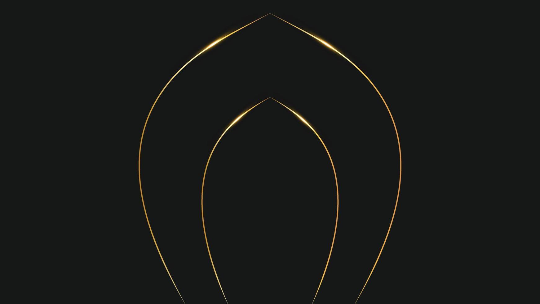 Abstract golden lines black background. Black and Golden modern abstract background vector