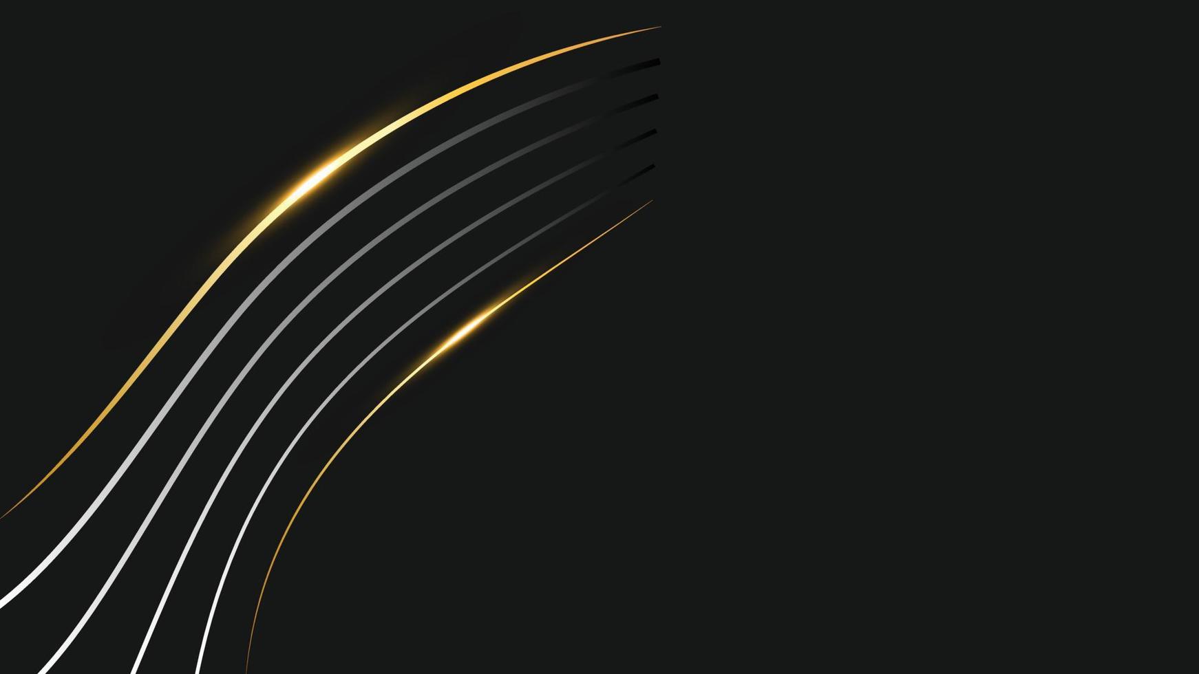 Abstract golden lines black background. Black and Golden modern abstract background vector