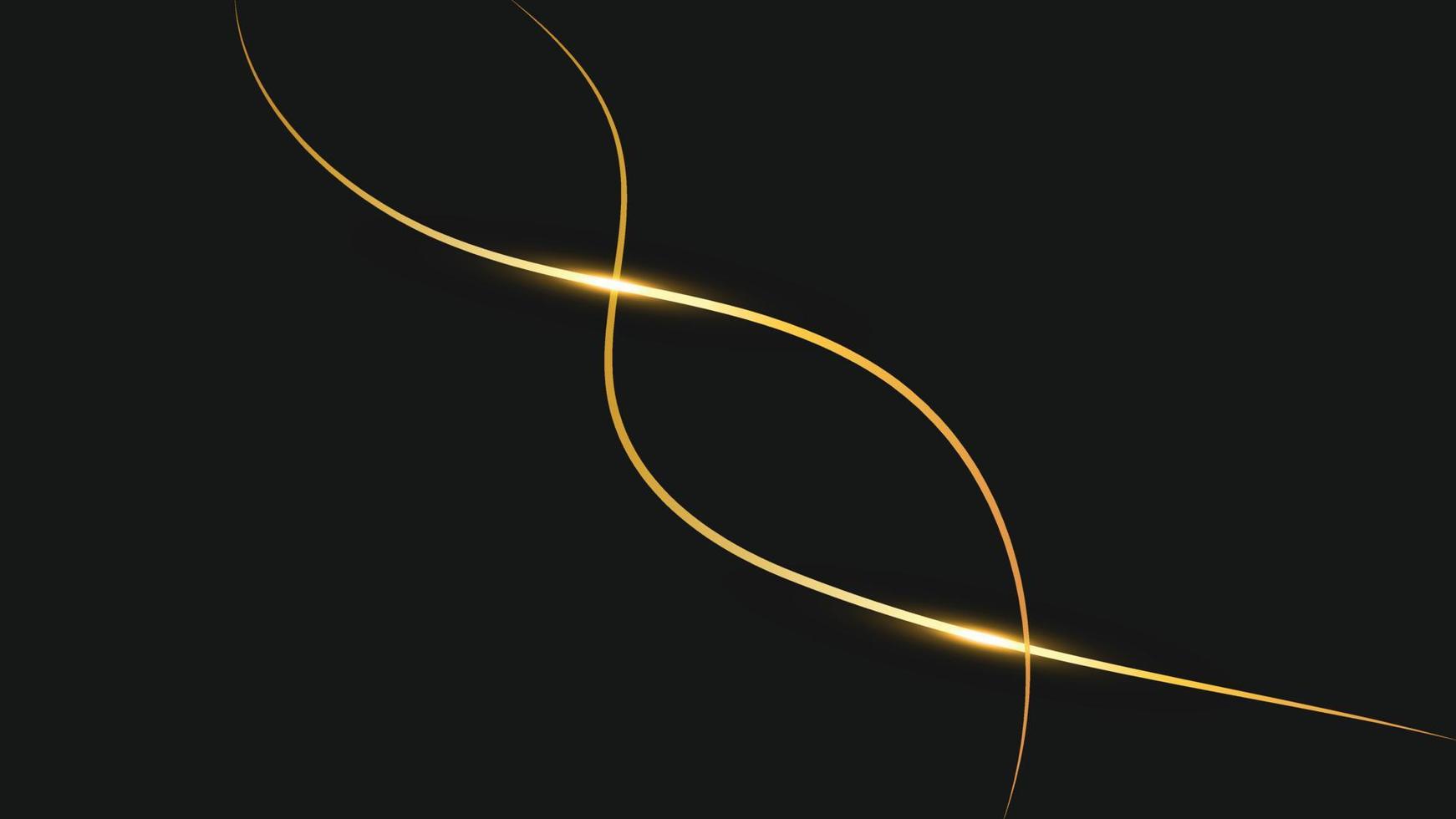 Abstract golden lines black background. Black and Golden modern abstract background vector