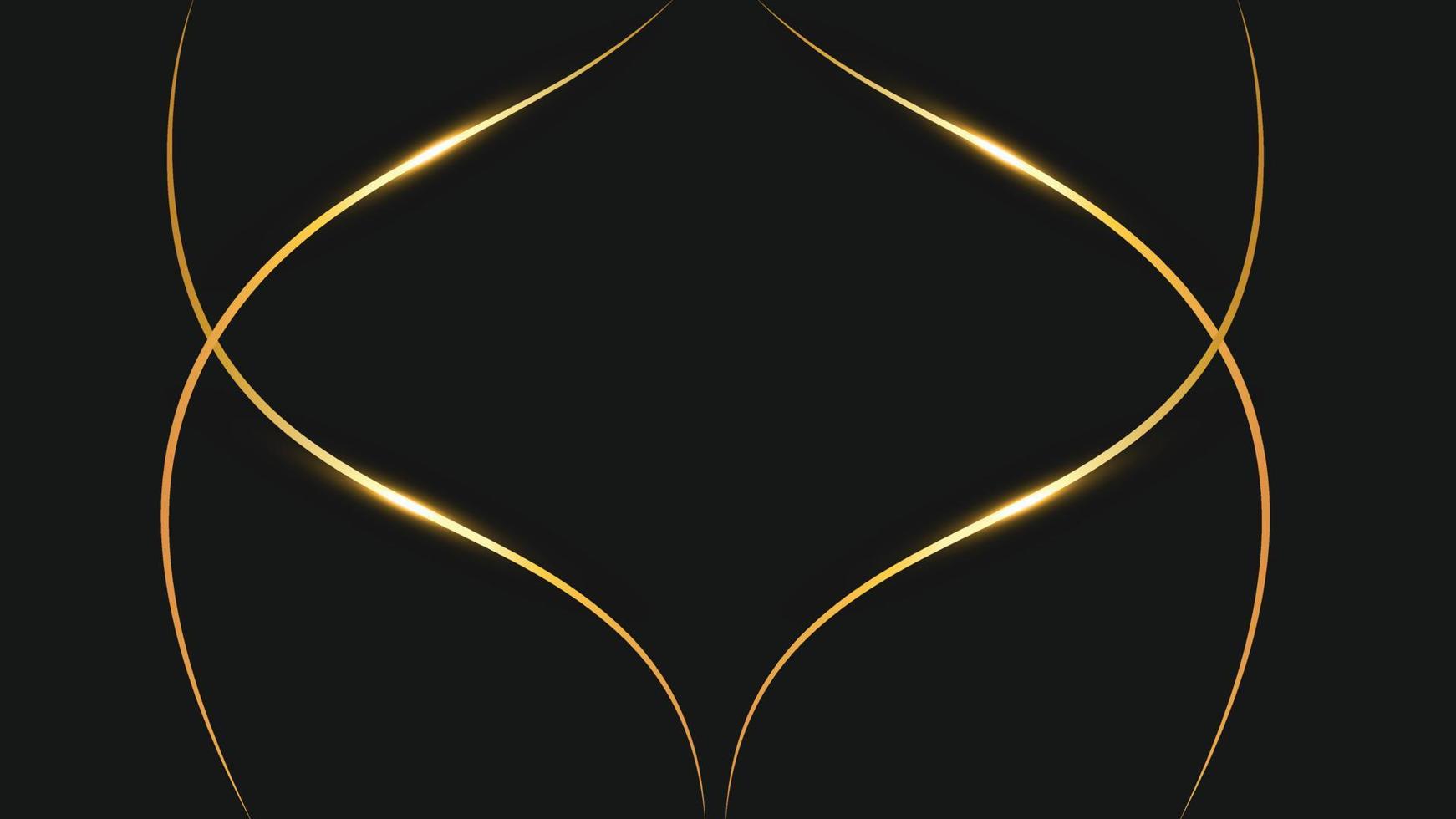 Abstract golden lines black background. Black and Golden modern abstract background vector