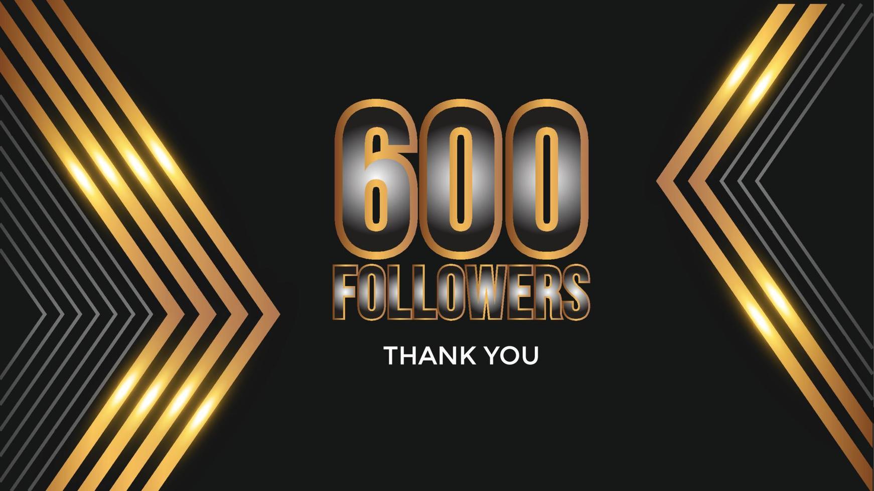 Thank you template for social media six hundred followers, subscribers, like. 600 followers vector