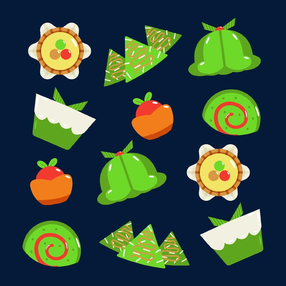 Indonesian food, pandan cake pattern vector