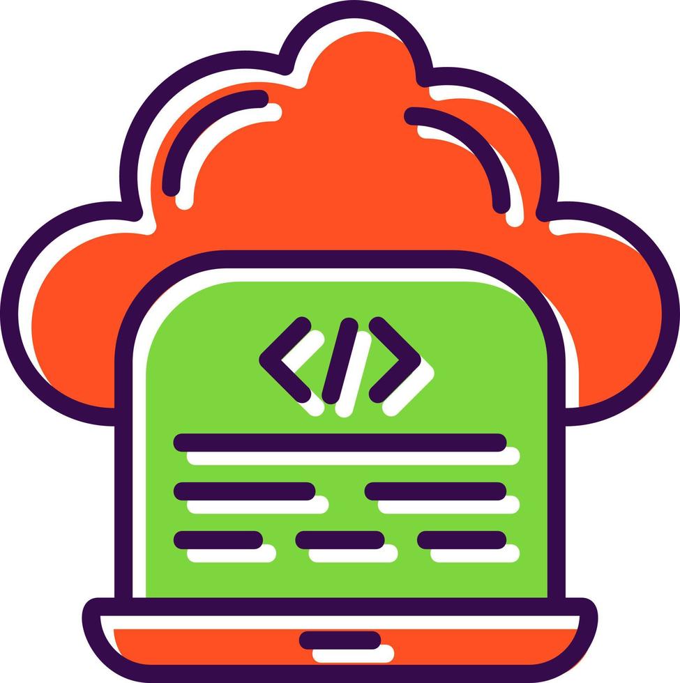 Cloud Coding Vector Icon Design