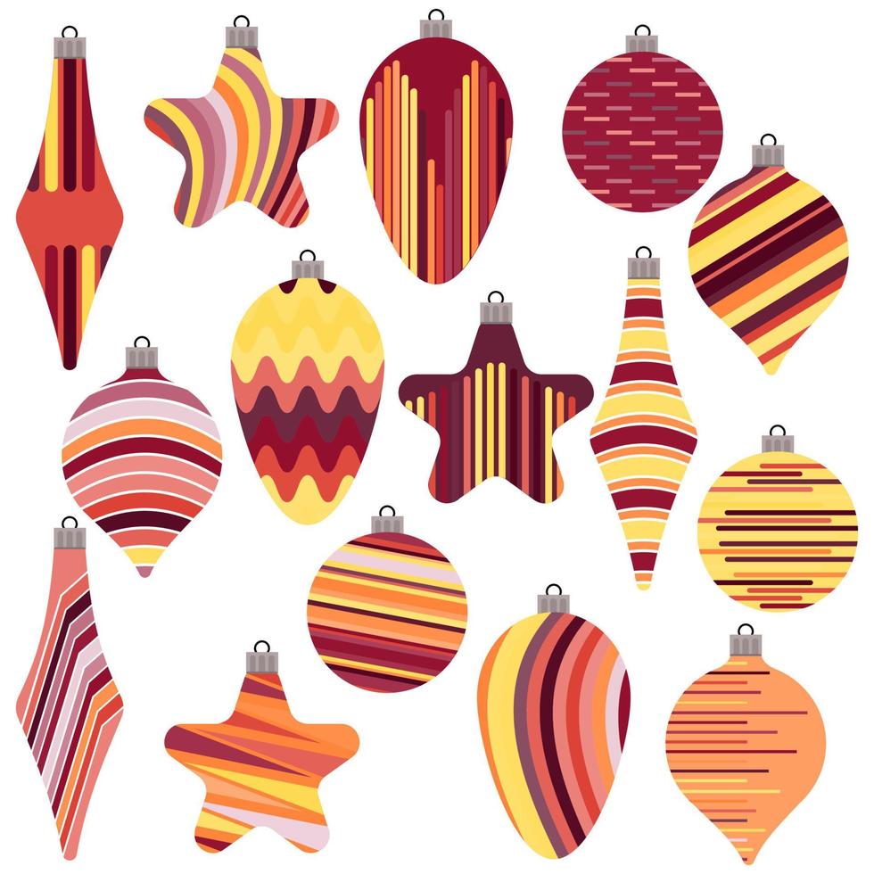 Set of Christmas Balls. Christmas Decorations on White Background. vector
