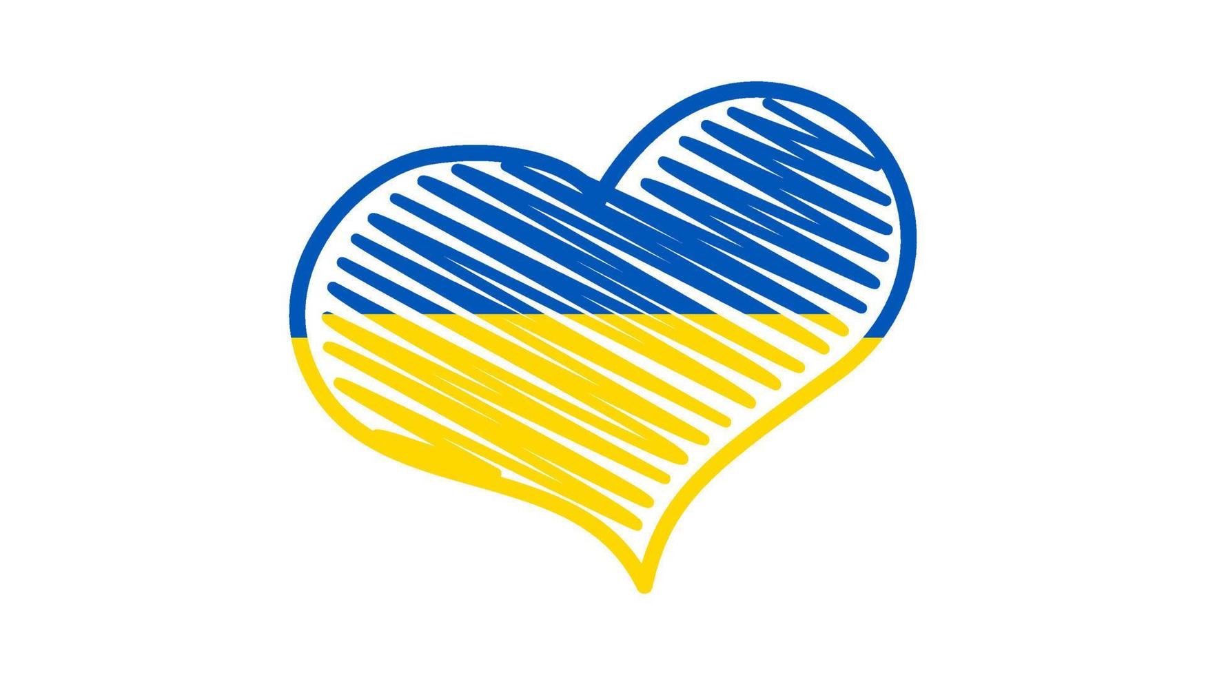 corazón en colores ucranianos vector