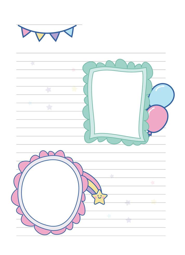 página de nota de cuaderno lindo vector