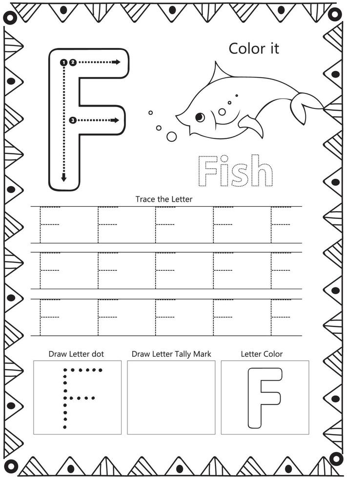 Alphabet Letter Tracing Coloring Page vector