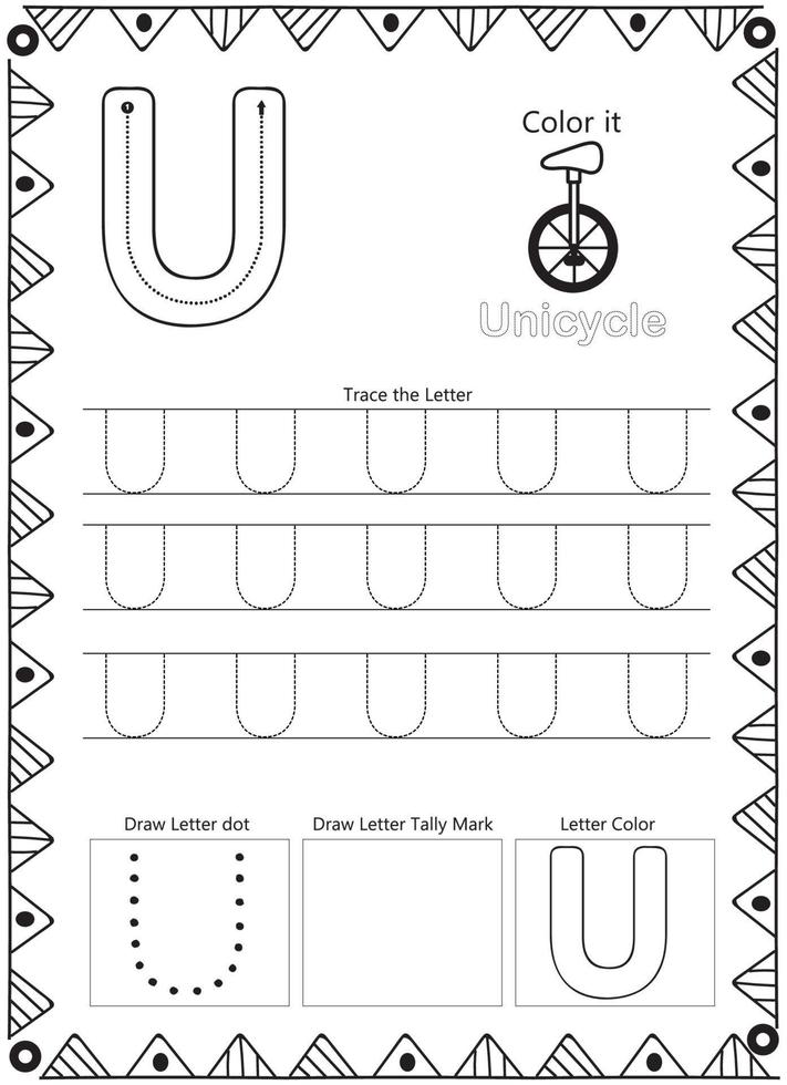 Alphabet Letter Tracing Coloring Page vector