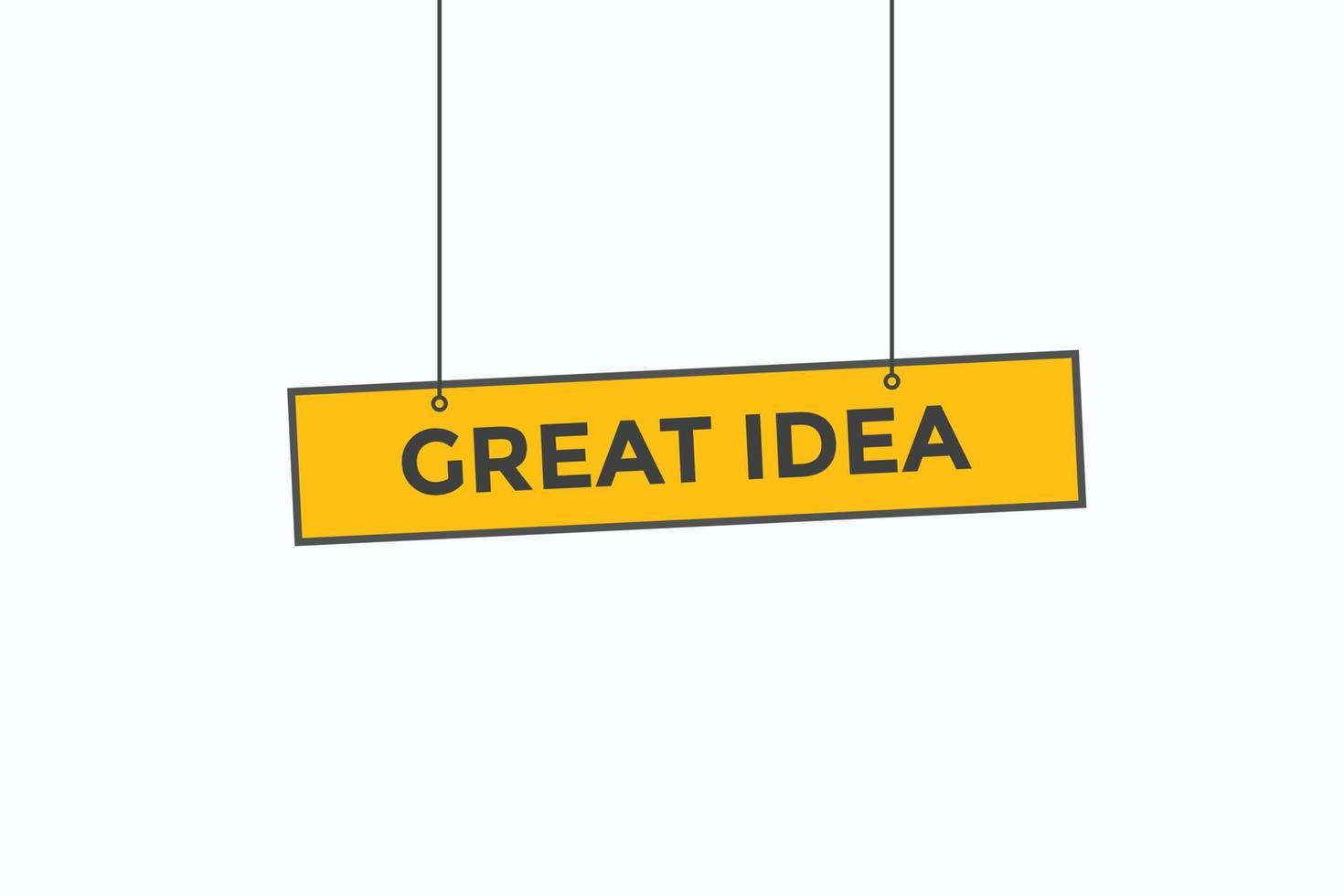 great idea button vectors. sign label speech bubble great idea vector
