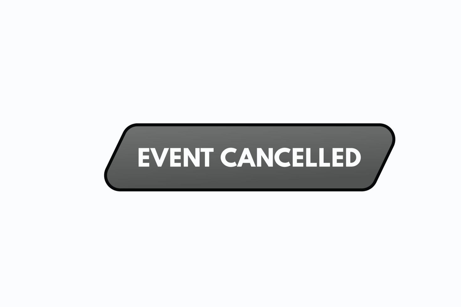 vectores de botón de evento cancelado. evento de burbuja de voz de etiqueta de signo cancelado