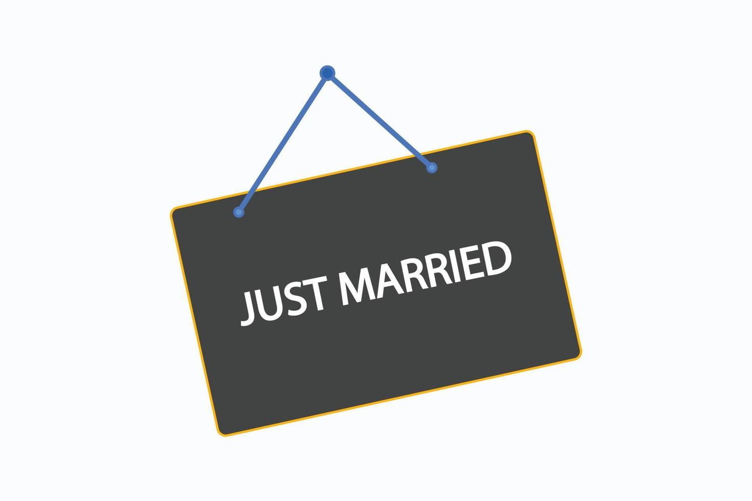 just married button vectors. sign label speech bubble just married vector