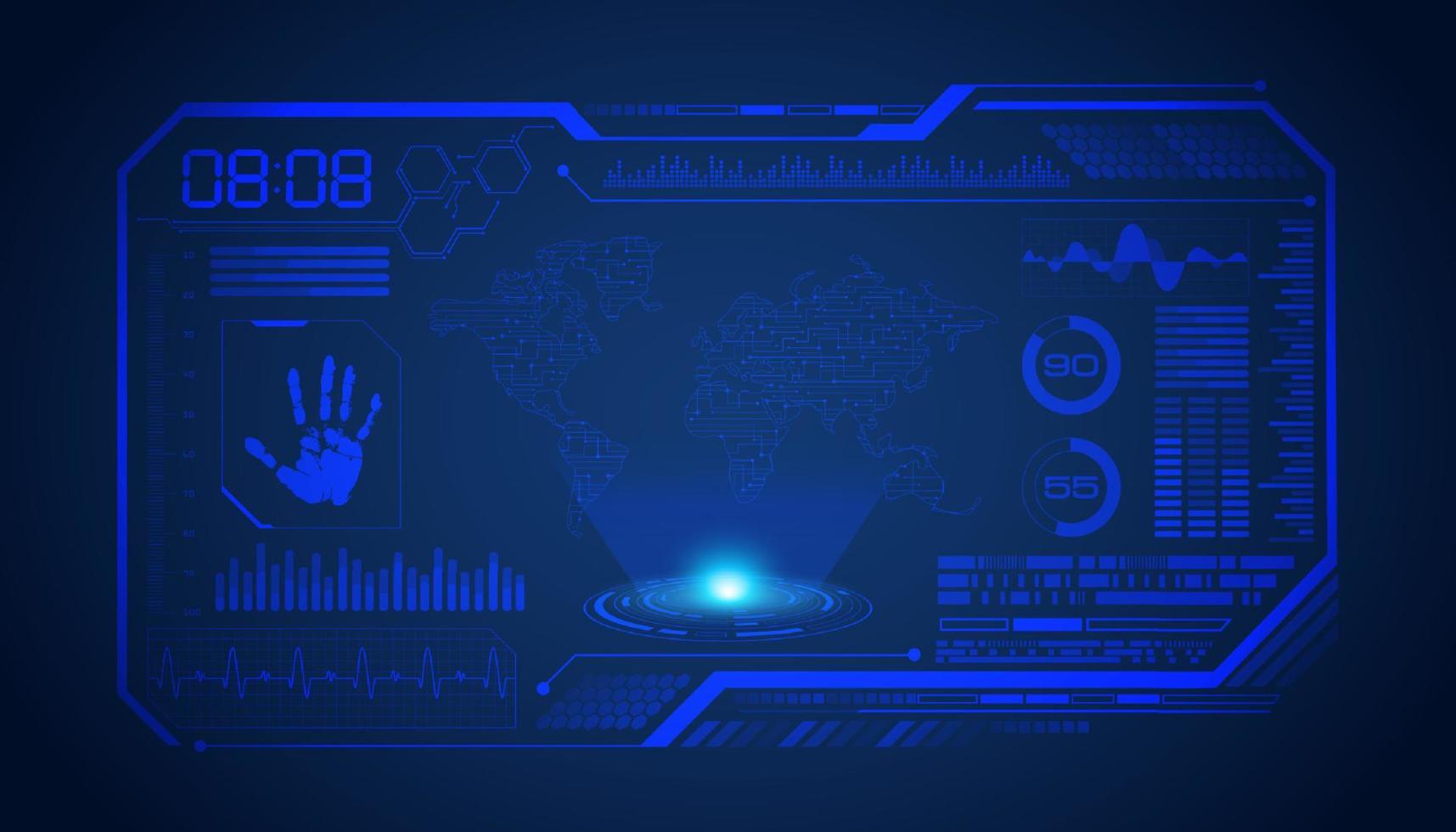 Modern HUD Technology Screen Background vector