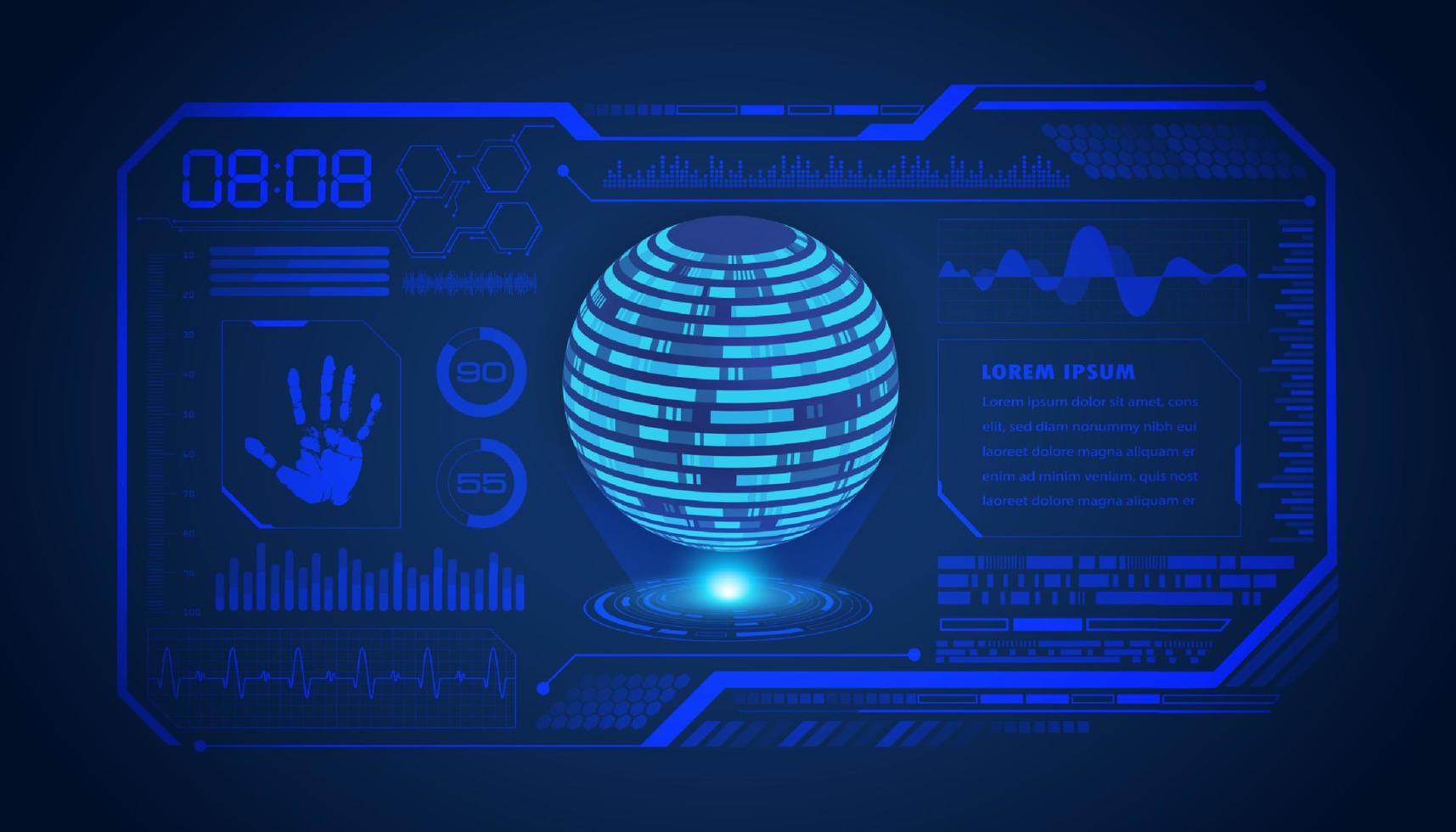 Modern HUD Technology Screen Background vector