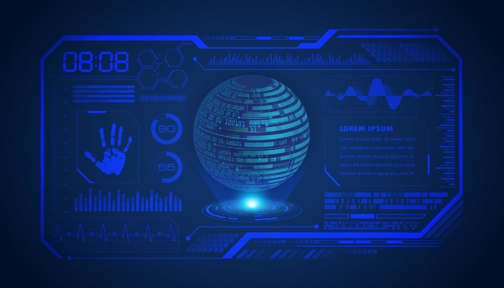 Modern HUD Technology Screen Background vector