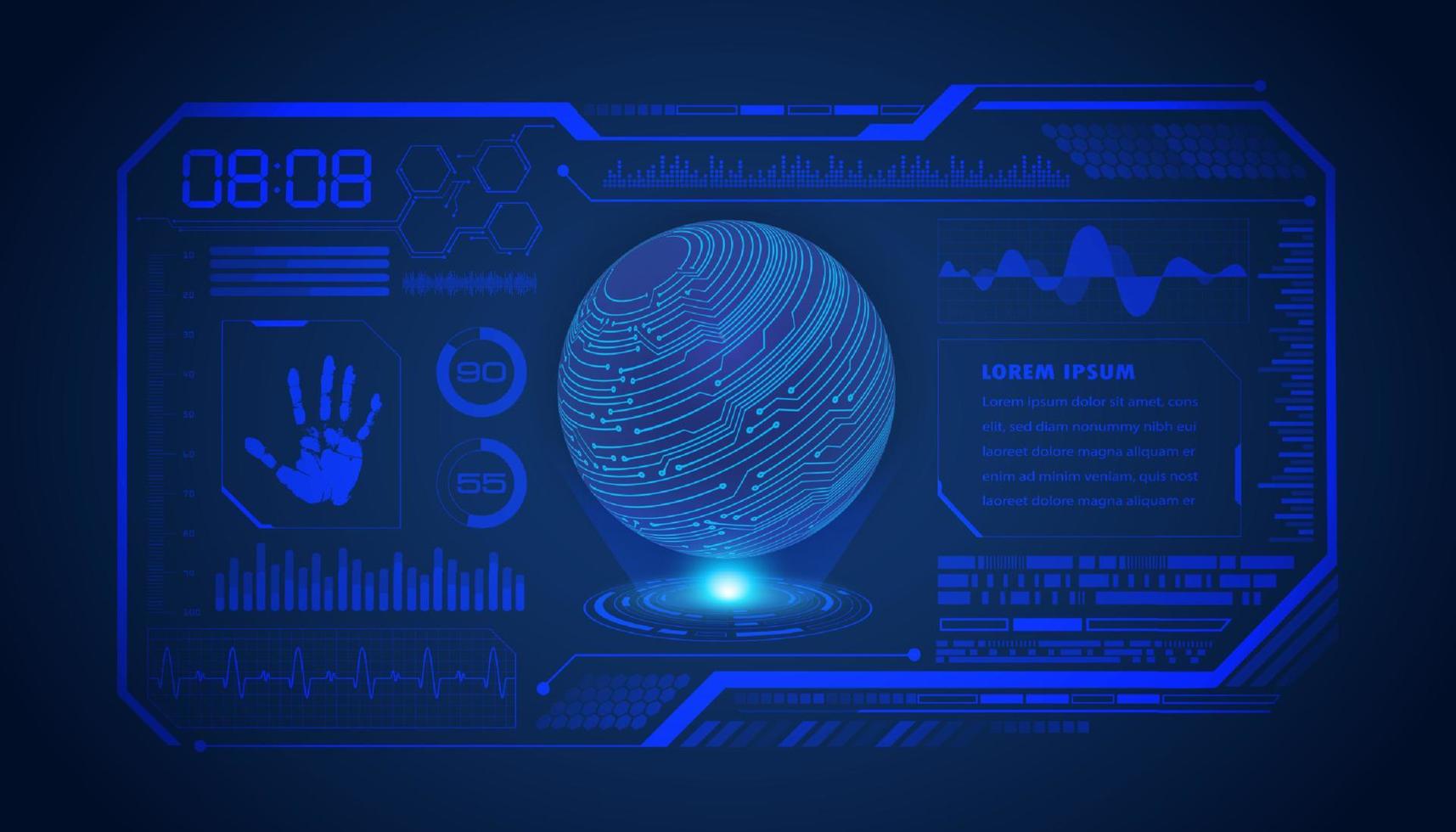 Modern HUD Technology Screen Background vector