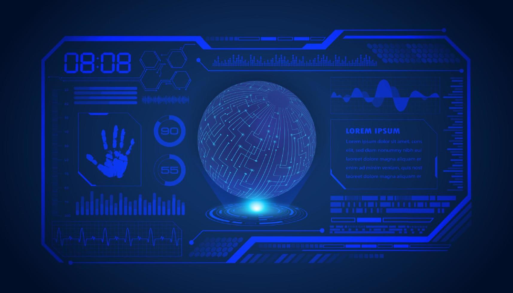 Modern HUD Technology Screen Background vector