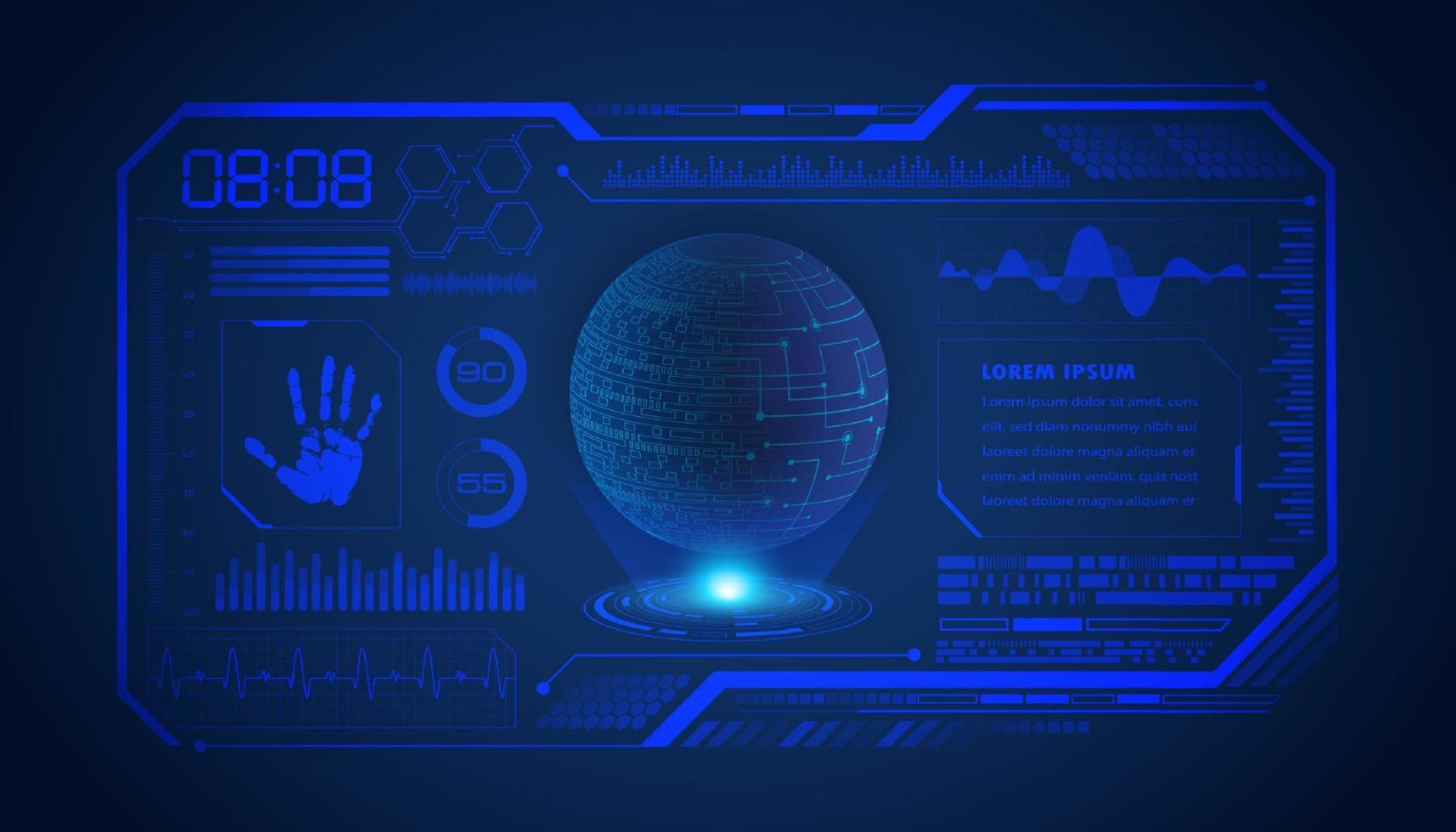Modern HUD Technology Screen Background vector