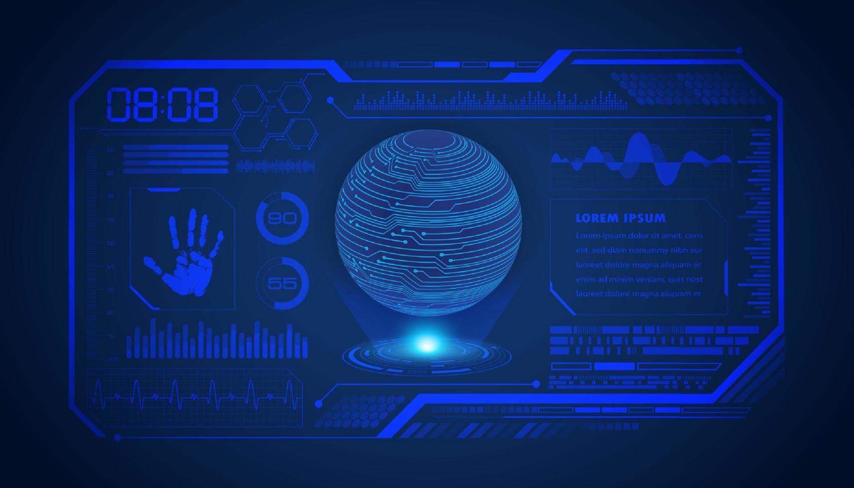 Modern HUD Technology Screen Background vector