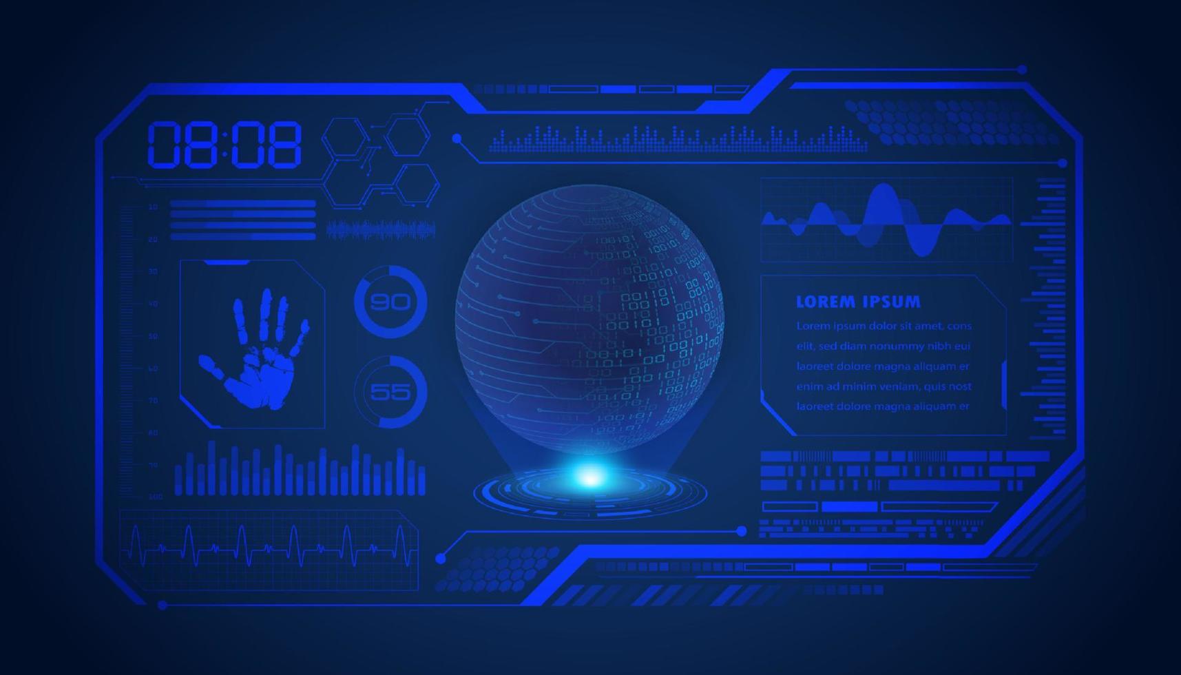 fondo de pantalla de tecnología hud moderna vector