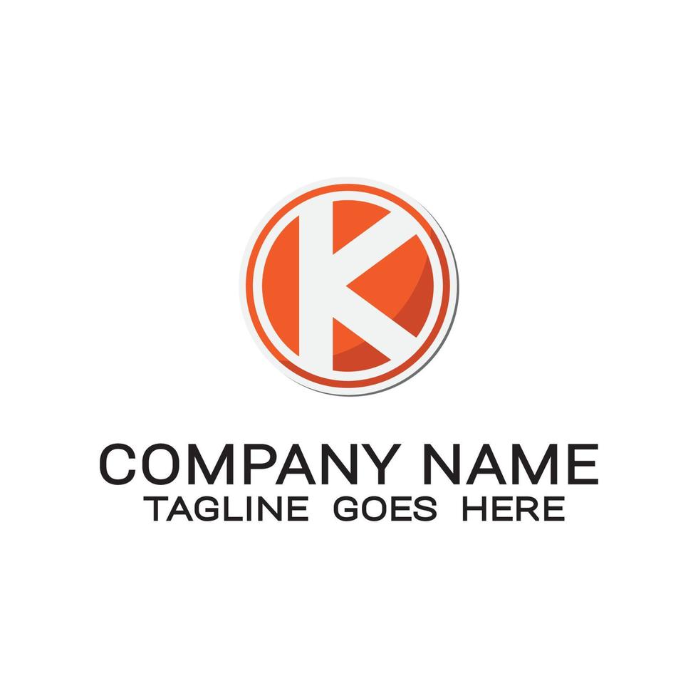 vector de logotipo de empresa de plantilla de letra inicial k.
