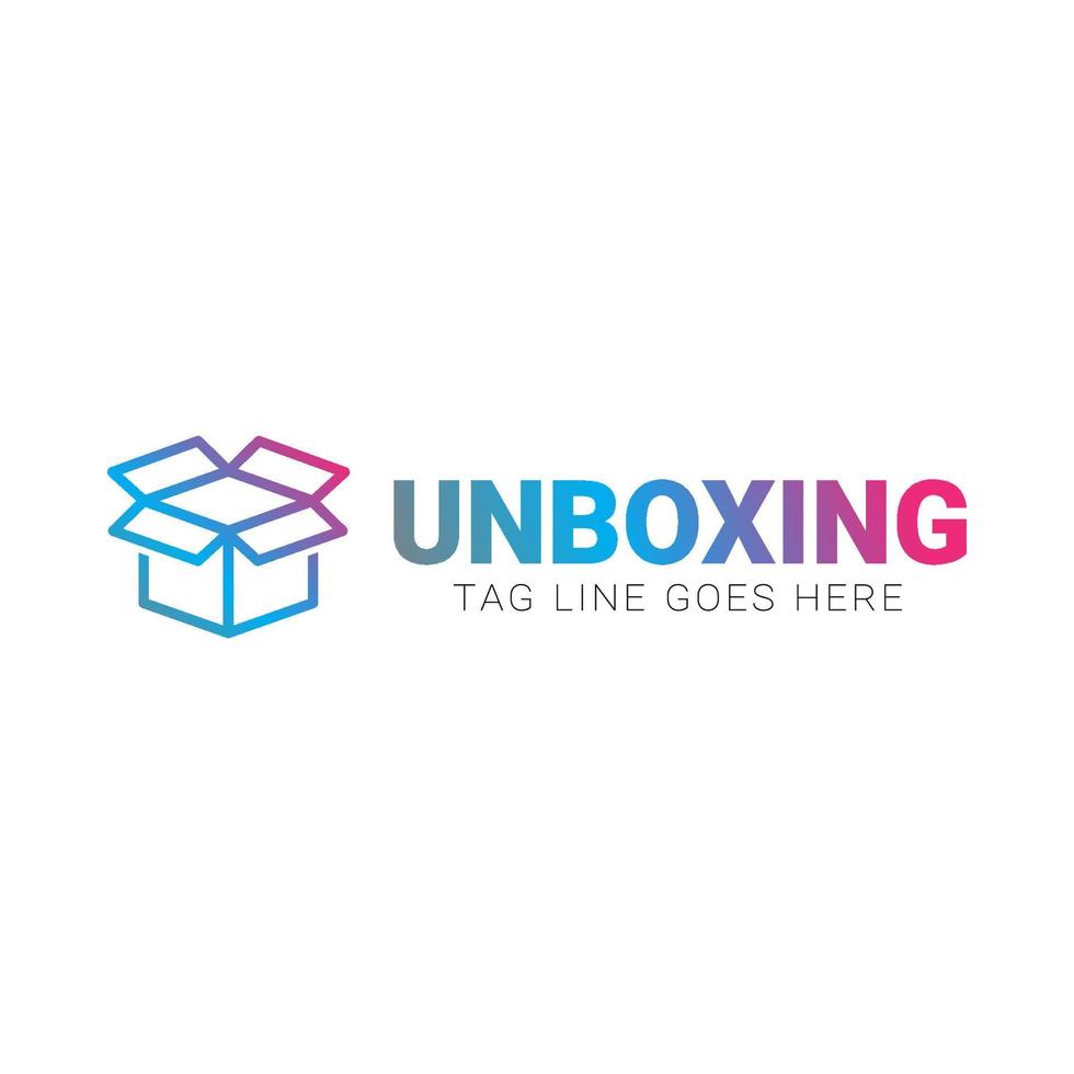 rainbow color unboxing template logo vector. vector