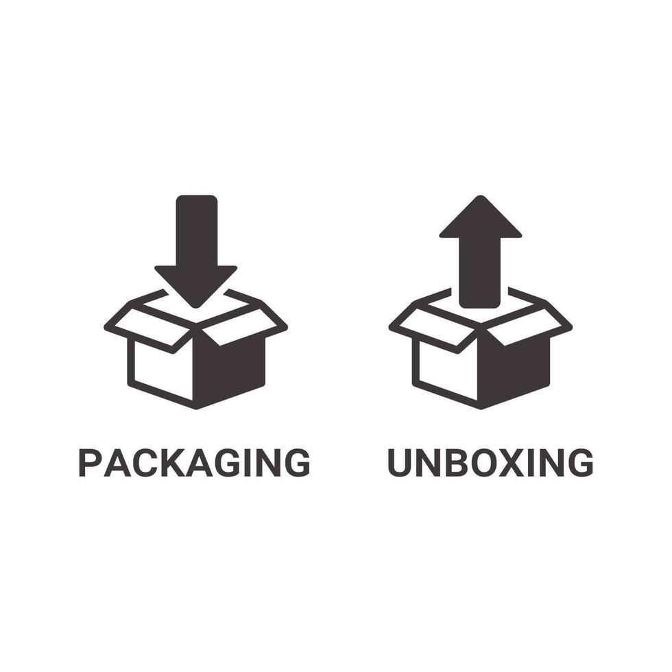 vector illustration template design icon of packaging and unpacking.