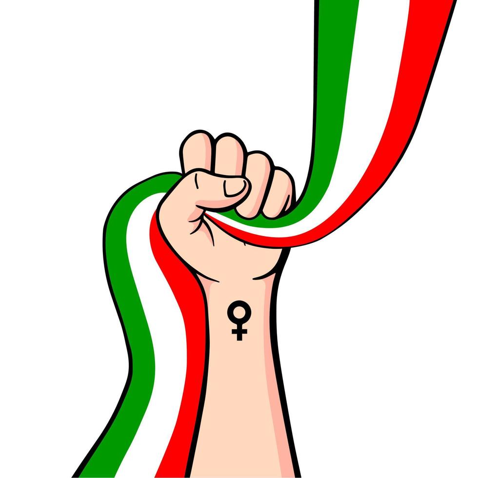 protestas en el afiche vectorial de Irán con espacio para copiar. solidaridad con las mujeres iraníes. plantilla para fondo, pancarta vector