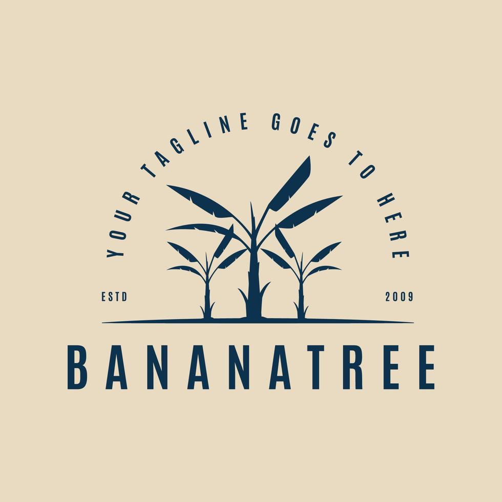 banana tree nature vintage logo vector illustration design